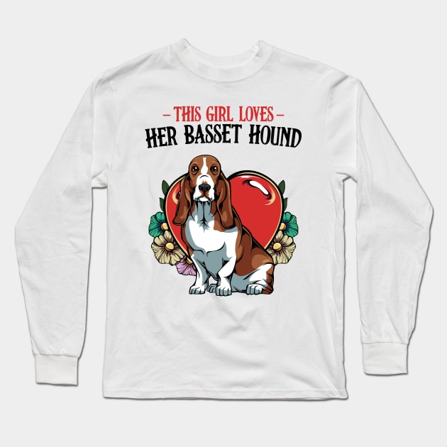 Basset Hound Long Sleeve T-Shirt by Lumio Gifts